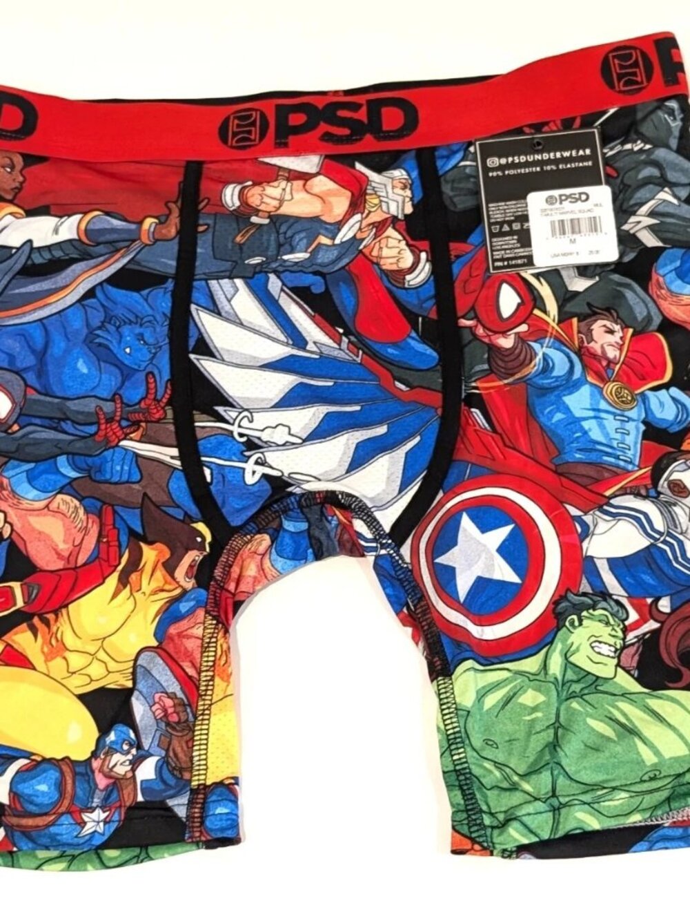 PSD Marvel Squad Avengers Spider-Man Hulk Thor Graphic Boxer Briefs Medium New